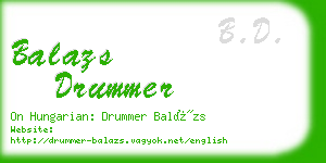 balazs drummer business card